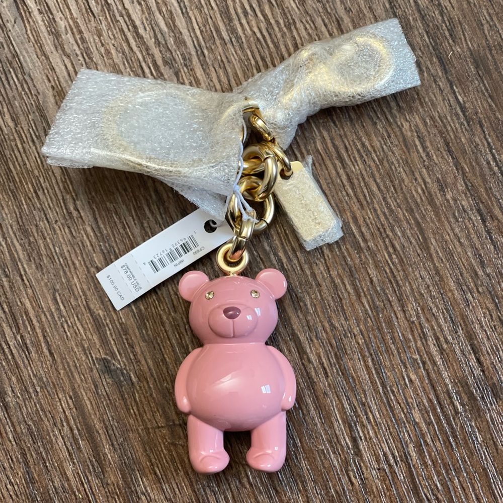 NWT Coach Pink Bear Bag Charm Keychain CP890 - Picture 4 of 10